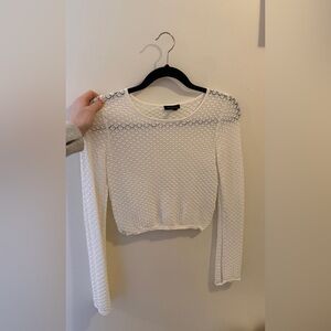 DYNAMITE LONG SLEEVE WHITE COVER TOP SMALL
